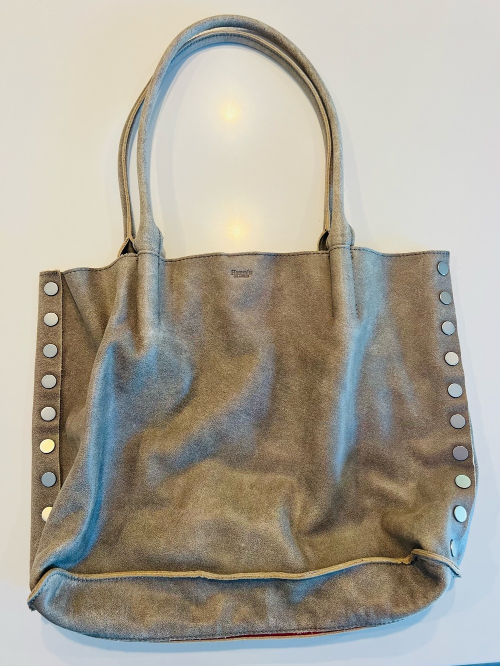 Women's Taupe Stud-Trim Tote Bag
